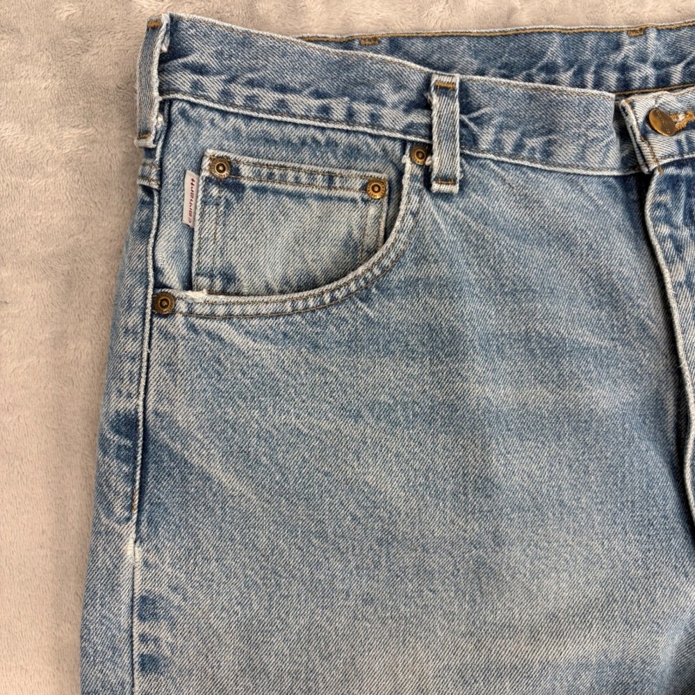 Carhartt Jeans Mens 40x30 (Fits 37x28.5) Blue Traditional Fit Straight Leg Work - Picture 8 of 15